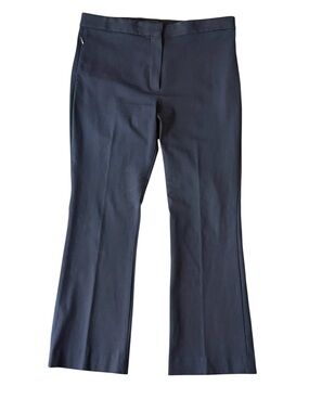 Theory Navy Ankle Pants Size 8 Cropped Kick Flare Side Zip Stretch